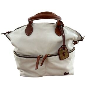 Dooney & Bourke Nylon Large Pocket Satchel White